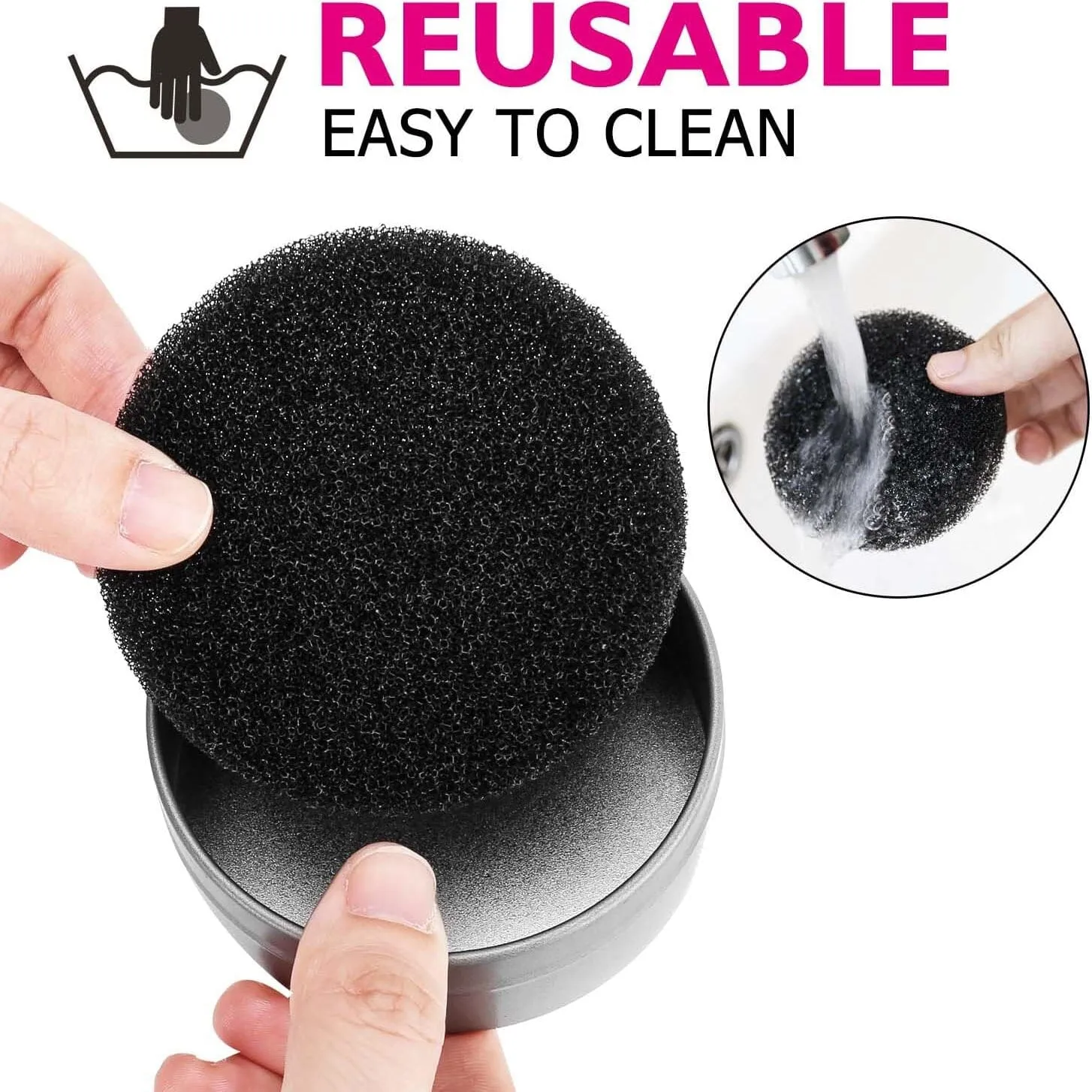 3-Pack: Luxspire Makeup Brush Cleaner Quick Wash Sponge Remover Color