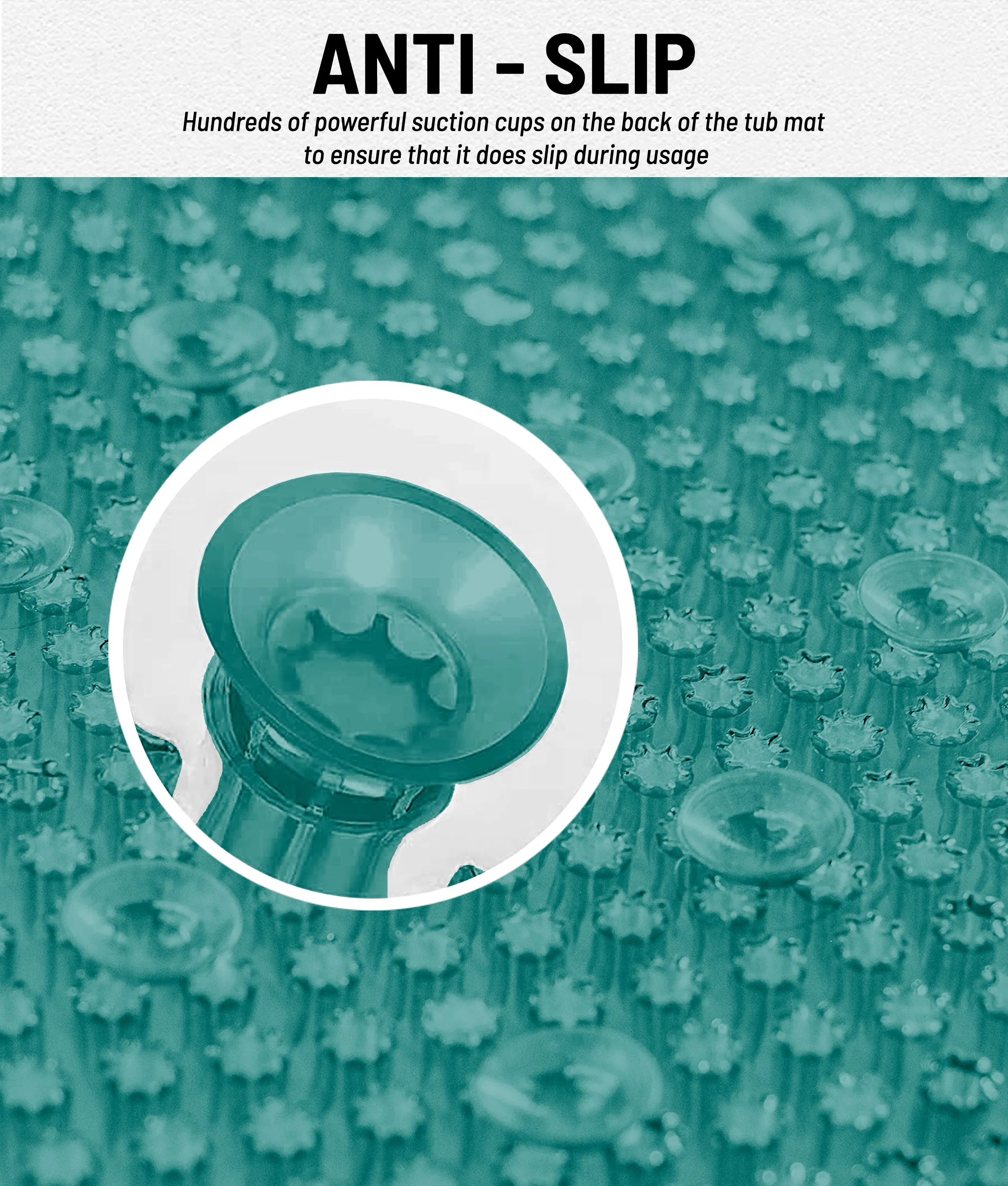 Anti-Slip Tub Mat with Suction Cups - Non-Slip Bath Mat for Shower - Machine Washable, Tub, Kids - Shower & Bathtub Mat - Toddler Friendly - Bath Mats for Bathroom, 30"x16"