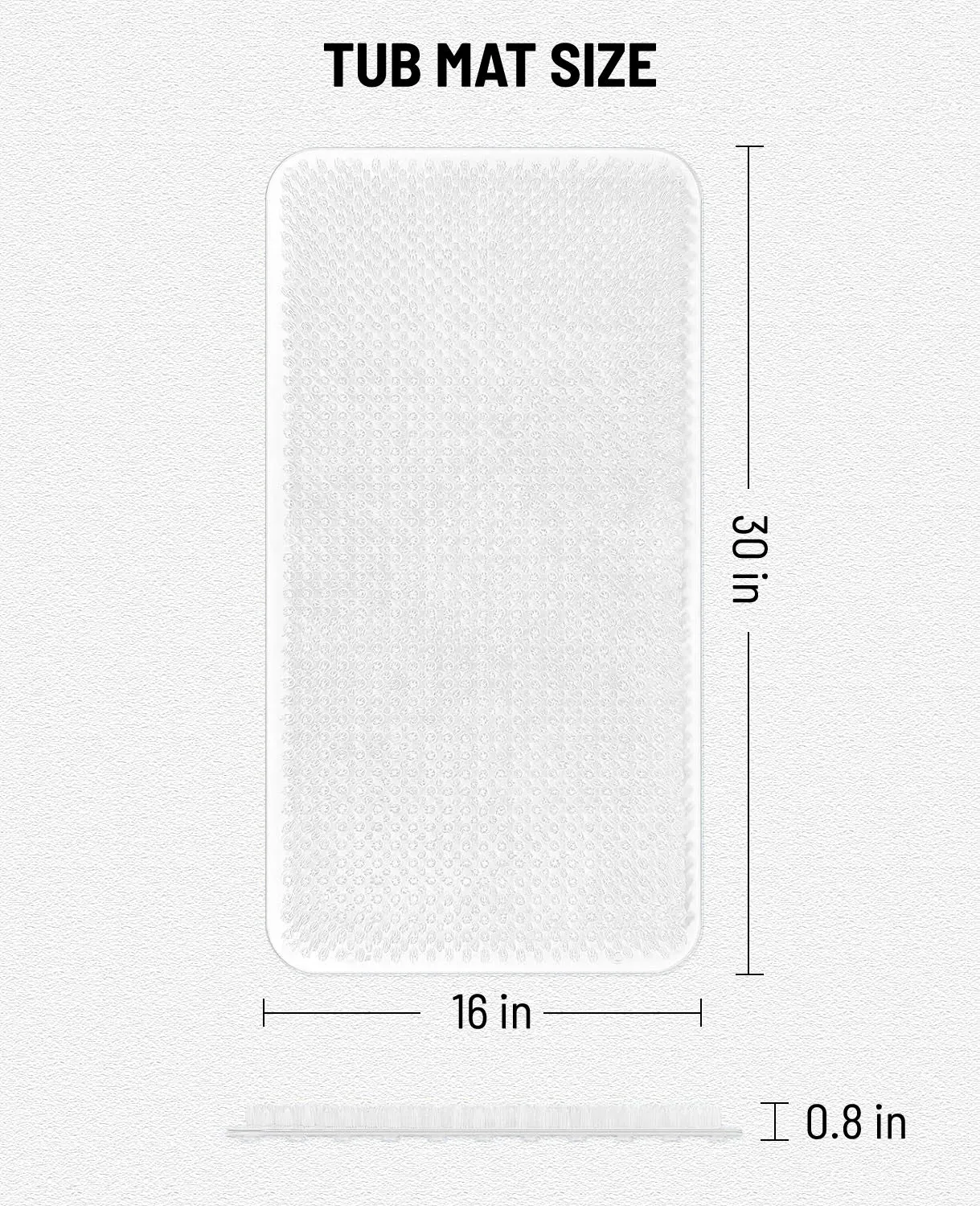 Anti-Slip Tub Mat with Suction Cups - Non-Slip Bath Mat for Shower - Machine Washable, Tub, Kids - Shower & Bathtub Mat - Toddler Friendly - Bath Mats for Bathroom, 30"x16"