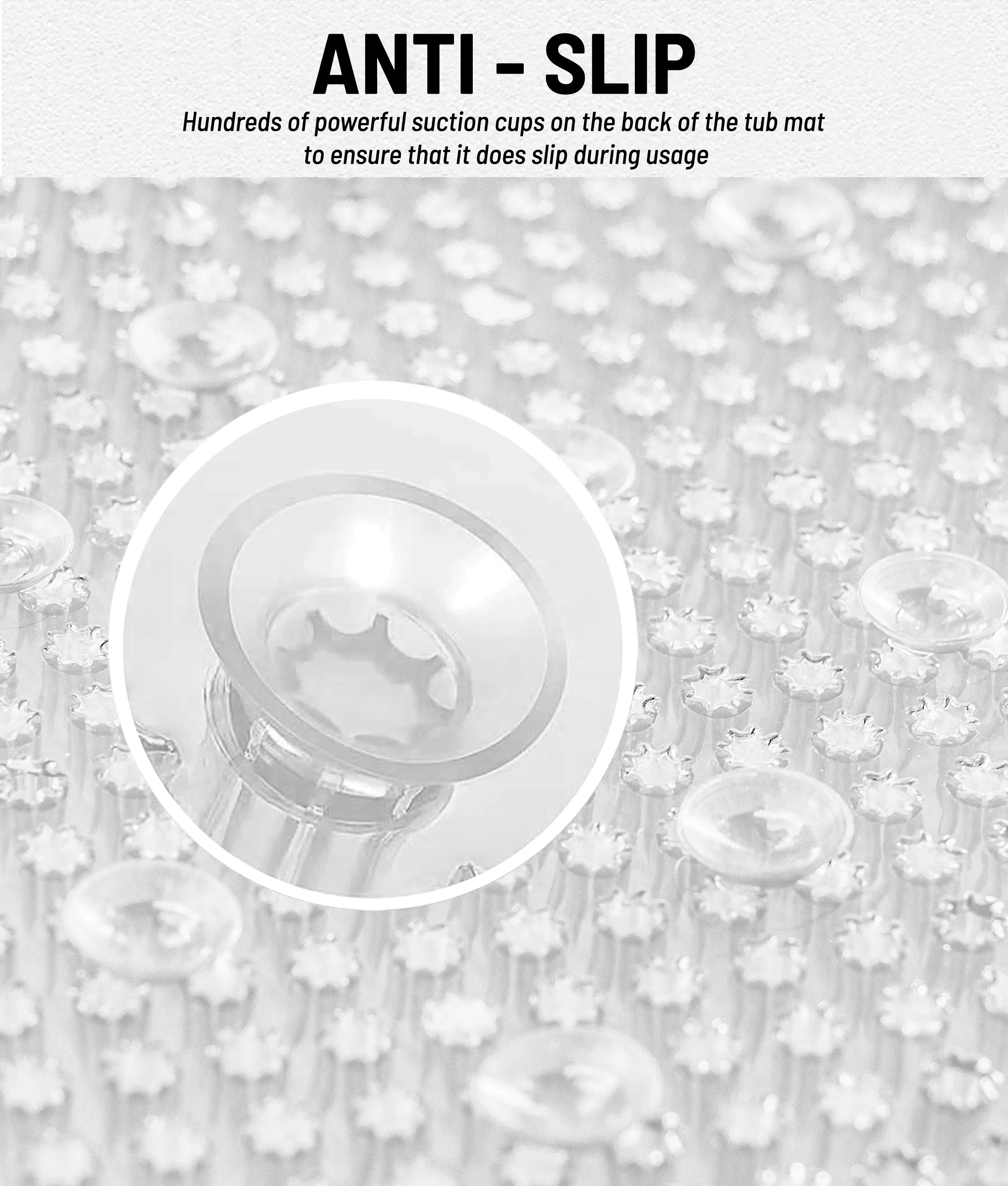 Anti-Slip Tub Mat with Suction Cups - Non-Slip Bath Mat for Shower - Machine Washable, Tub, Kids - Shower & Bathtub Mat - Toddler Friendly - Bath Mats for Bathroom, 30"x16"