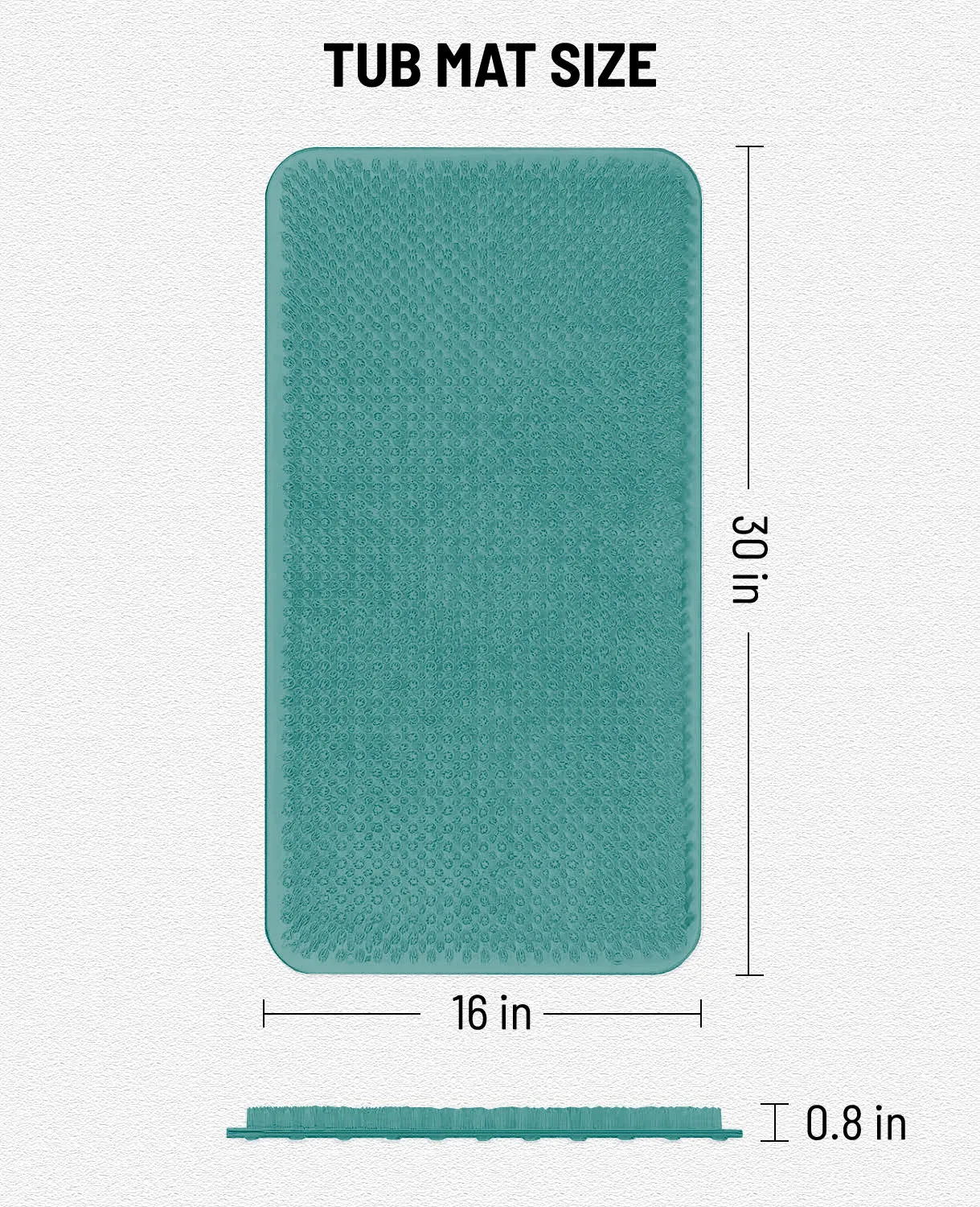 Anti-Slip Tub Mat with Suction Cups - Non-Slip Bath Mat for Shower - Machine Washable, Tub, Kids - Shower & Bathtub Mat - Toddler Friendly - Bath Mats for Bathroom, 30"x16"