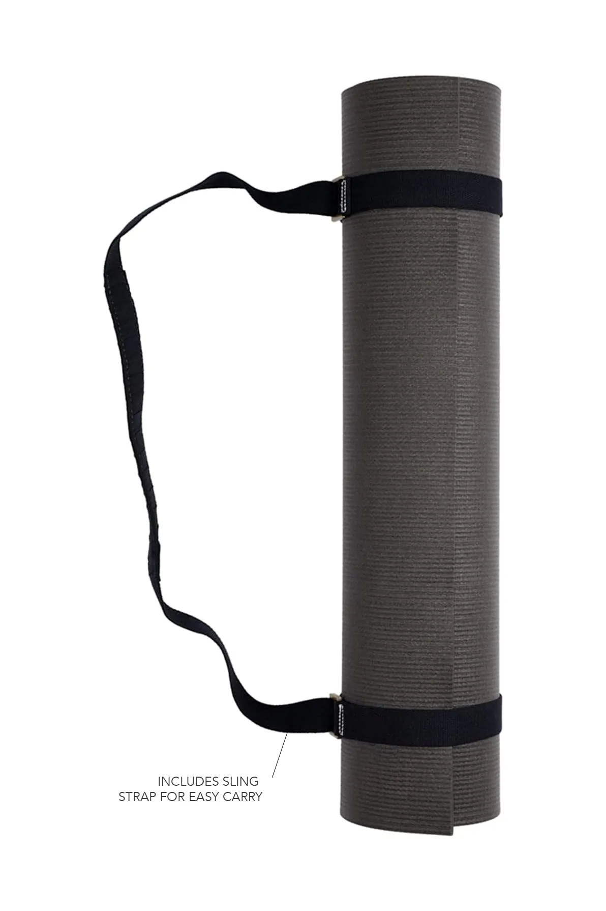 Aurum yoga mat with sling strap in raspberry pink/black
