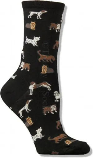 Black Classic Dogs Socks (Women's)