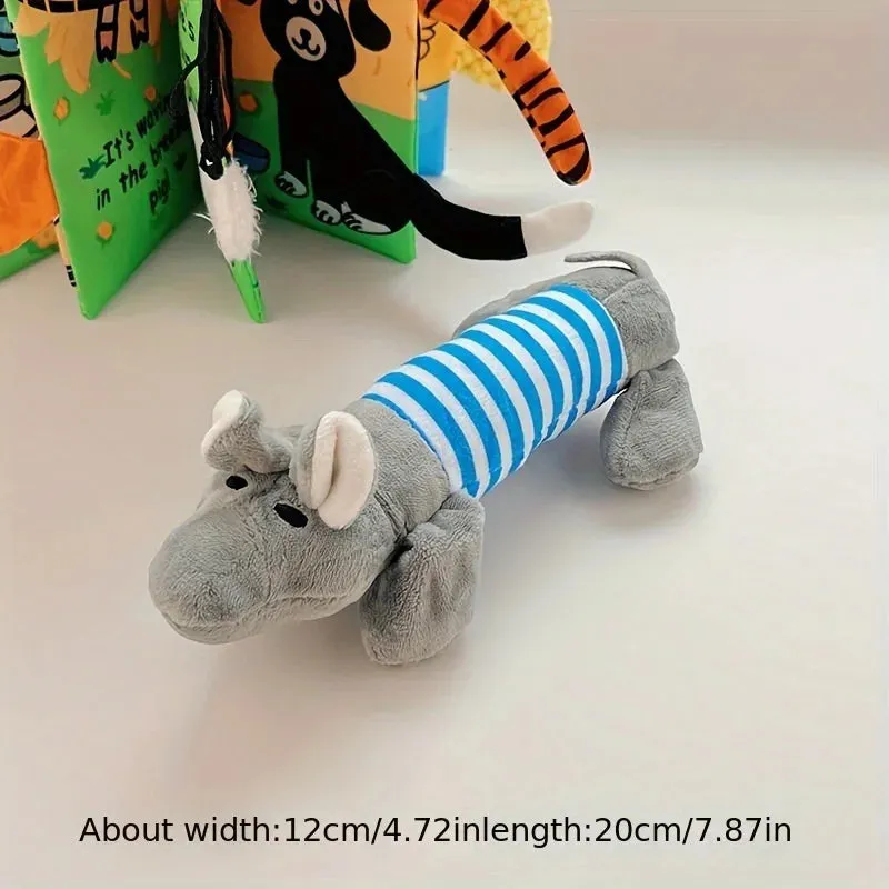 Cute Pet Dog Cat Plush Squeak Sound Dog Toys Funny Fleece Durability Chew Molar Toy Fit for All Pets Elephant Duck Pig