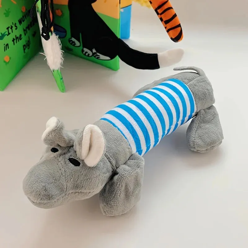 Cute Pet Dog Cat Plush Squeak Sound Dog Toys Funny Fleece Durability Chew Molar Toy Fit for All Pets Elephant Duck Pig