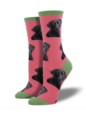 Dusty Pink Lab-or Of Love Dog Socks (Women's)