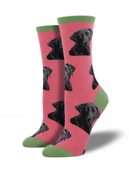 Dusty Pink Lab-or Of Love Dog Socks (Women's)