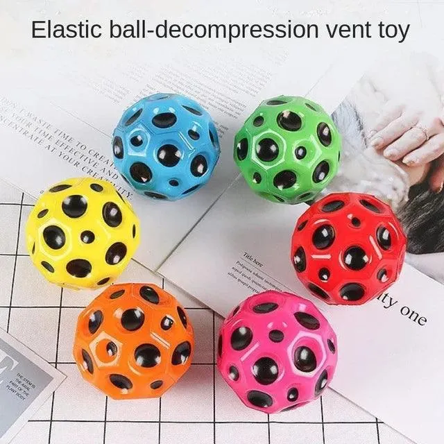 Ergonomic High-Resilience Moon Ball - Soft, Durable, Anti-Fall Porous Bouncy Ball for Kids - Indoor/Outdoor Play Toy 1PC or 2PC Combo
