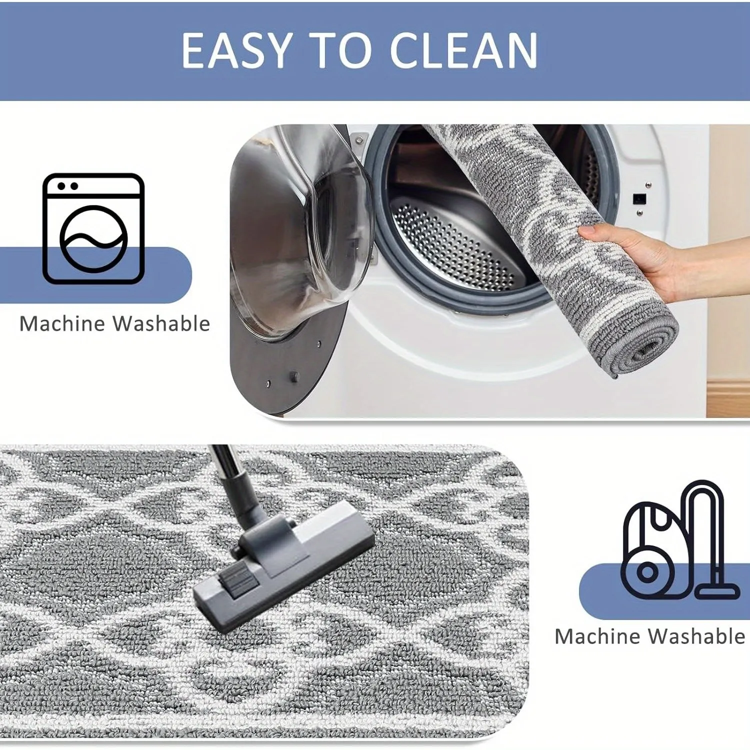 Kitchen Rug Sets 3 Piece with Runner, Farmhouse Kitchen Runner Rugs Non Skid Washable, Waterproof Kitchen Rugs and Mats, Washable Kitchen Rugs for Bathroom Entryway Indoor Front Door Laundry