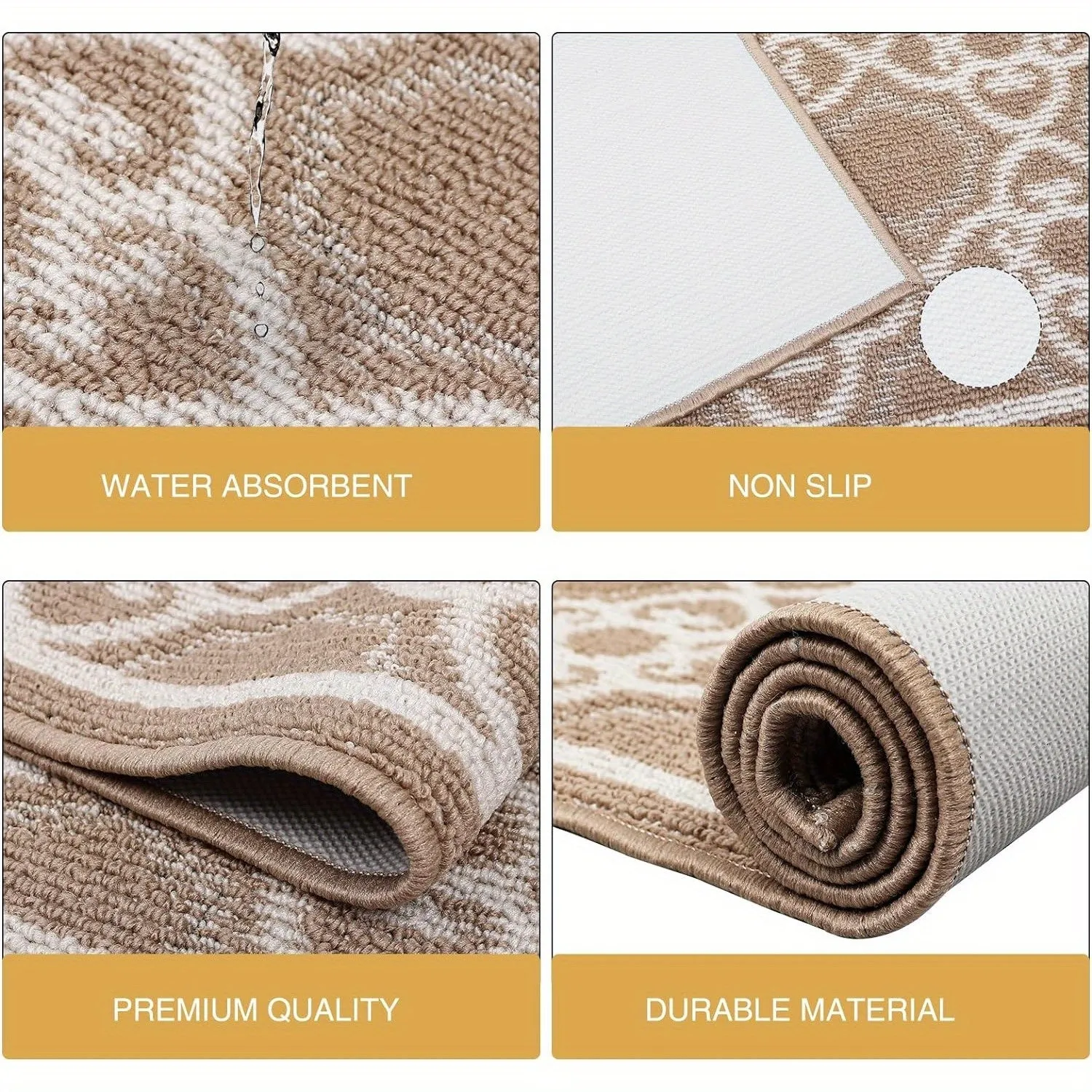 Kitchen Rug Sets 3 Piece with Runner, Farmhouse Kitchen Runner Rugs Non Skid Washable, Waterproof Kitchen Rugs and Mats, Washable Kitchen Rugs for Bathroom Entryway Indoor Front Door Laundry