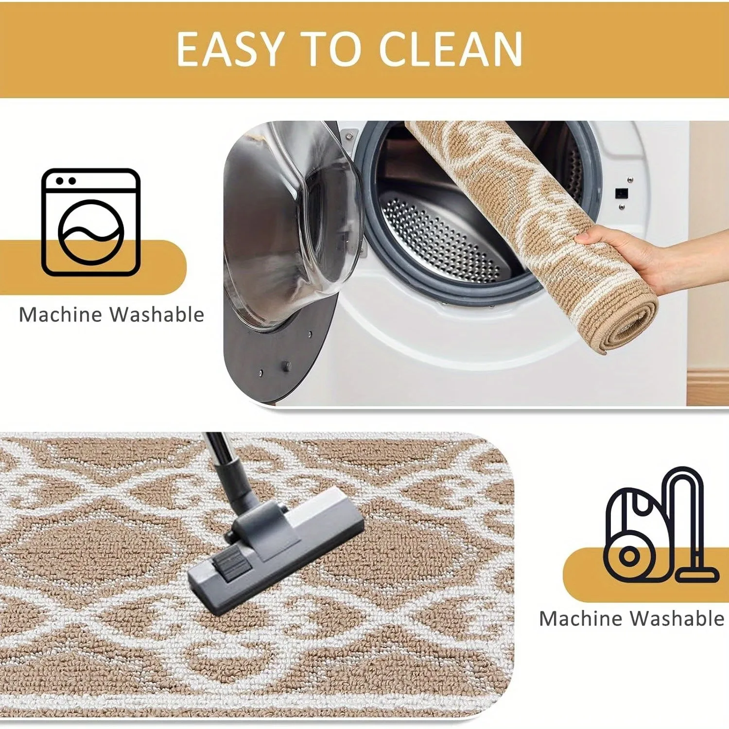 Kitchen Rug Sets 3 Piece with Runner, Farmhouse Kitchen Runner Rugs Non Skid Washable, Waterproof Kitchen Rugs and Mats, Washable Kitchen Rugs for Bathroom Entryway Indoor Front Door Laundry