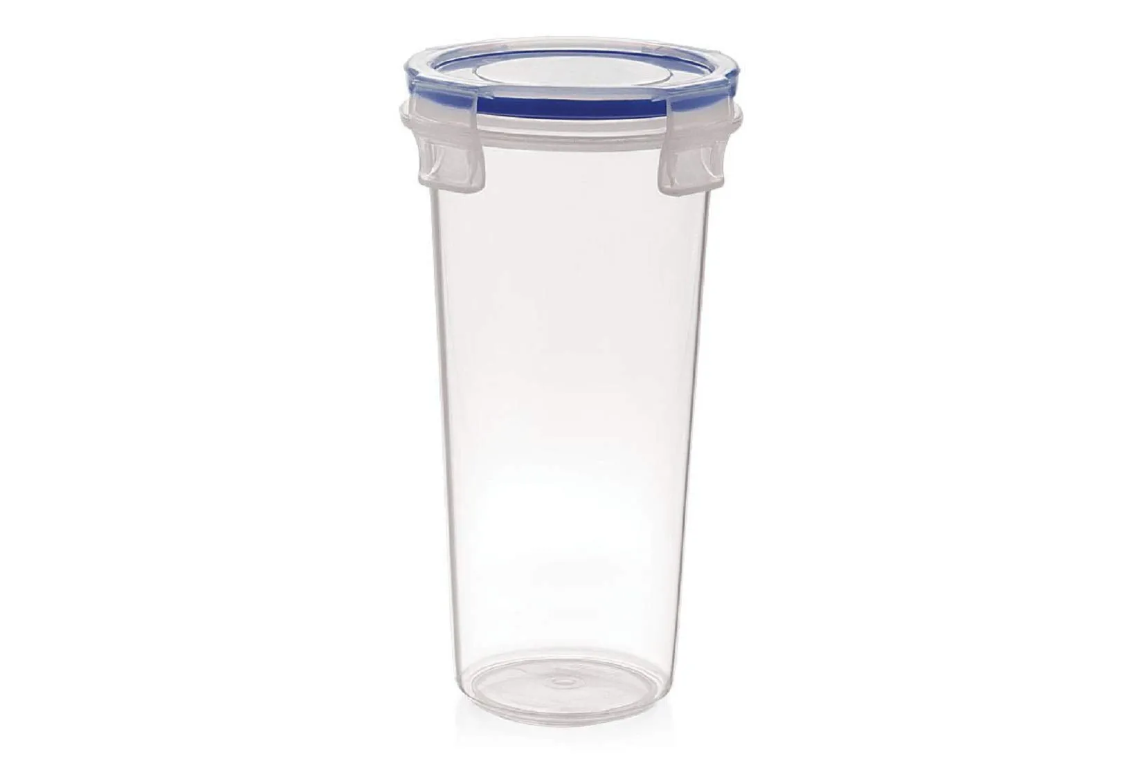 Kuber Industries Virgin Plastic klick Big Glass 2 Piece Transparent Tumbler/airtight Container Leakproof Storage with Lid 500ml (White)