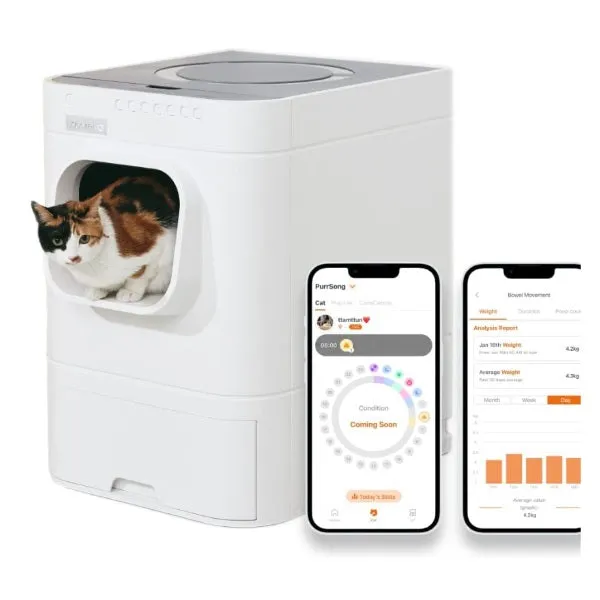 LavvieBot S Self-Cleaning Robotic Litter Box with Natural Gel Deodorizer