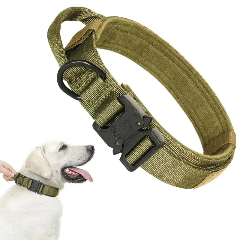 Nylon Tactical Dog Collar with Handle Adjustable and Durable Suitable for Medium Large Dogs Dogs Accessoires  Pet Items