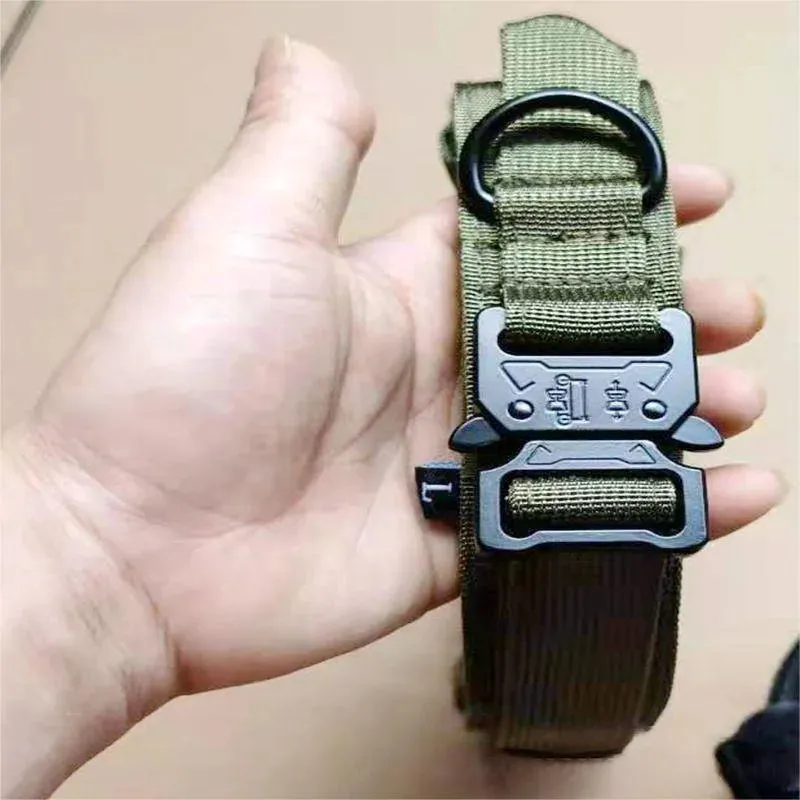 Nylon Tactical Dog Collar with Handle Adjustable and Durable Suitable for Medium Large Dogs Dogs Accessoires  Pet Items