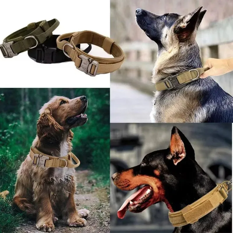 Nylon Tactical Dog Collar with Handle Adjustable and Durable Suitable for Medium Large Dogs Dogs Accessoires  Pet Items
