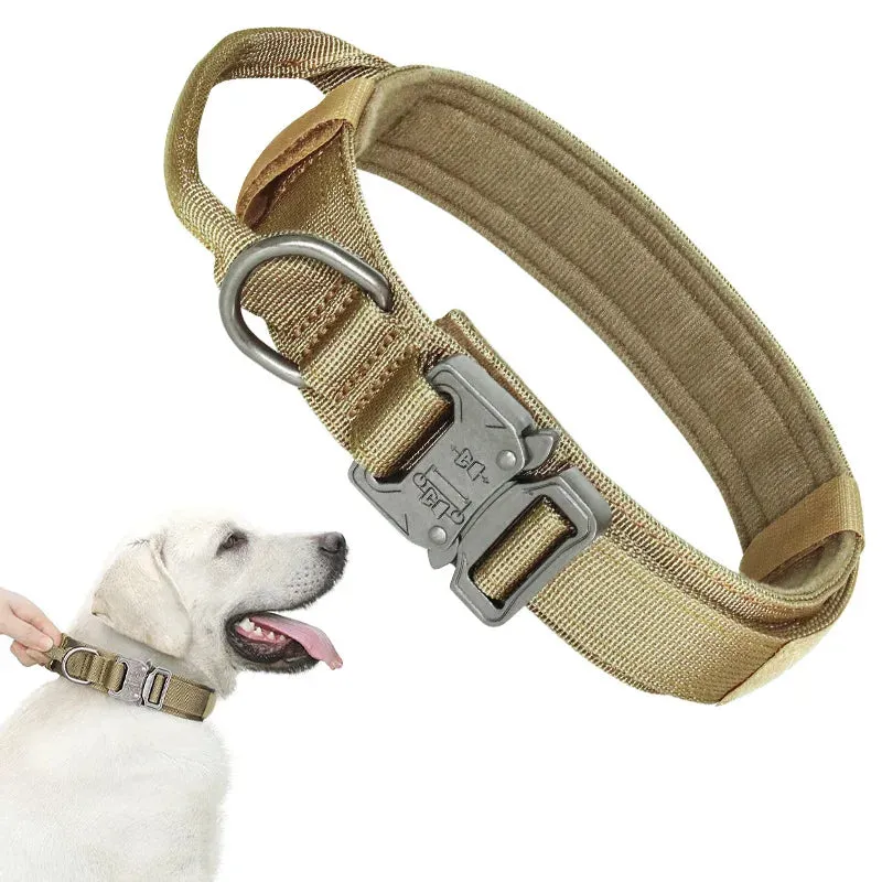 Nylon Tactical Dog Collar with Handle Adjustable and Durable Suitable for Medium Large Dogs Dogs Accessoires  Pet Items