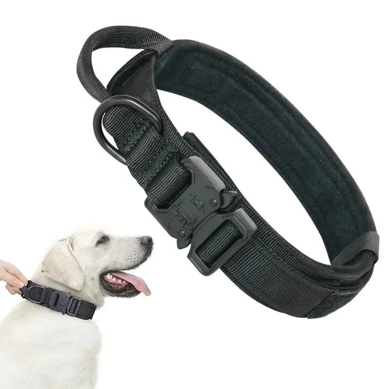Nylon Tactical Dog Collar with Handle Adjustable and Durable Suitable for Medium Large Dogs Dogs Accessoires  Pet Items