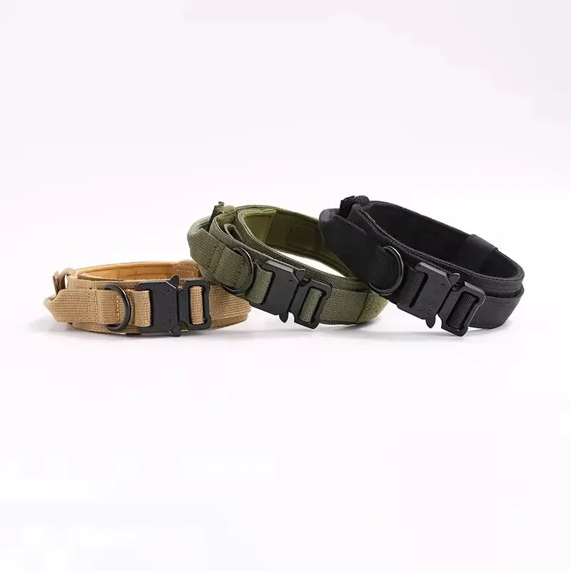 Nylon Tactical Dog Collar with Handle Adjustable and Durable Suitable for Medium Large Dogs Dogs Accessoires  Pet Items