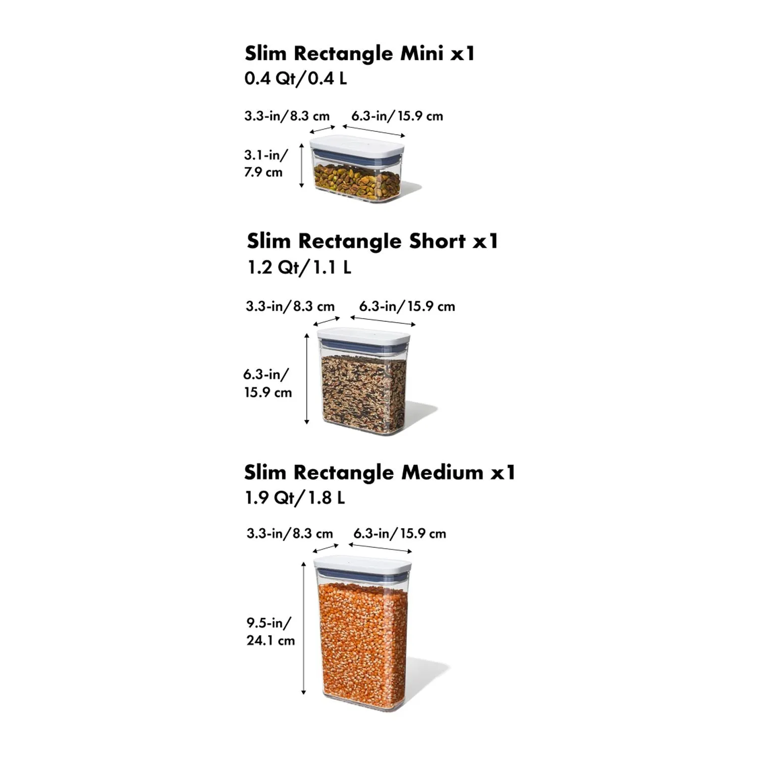 OXO - 3-piece Slim POP Container Set