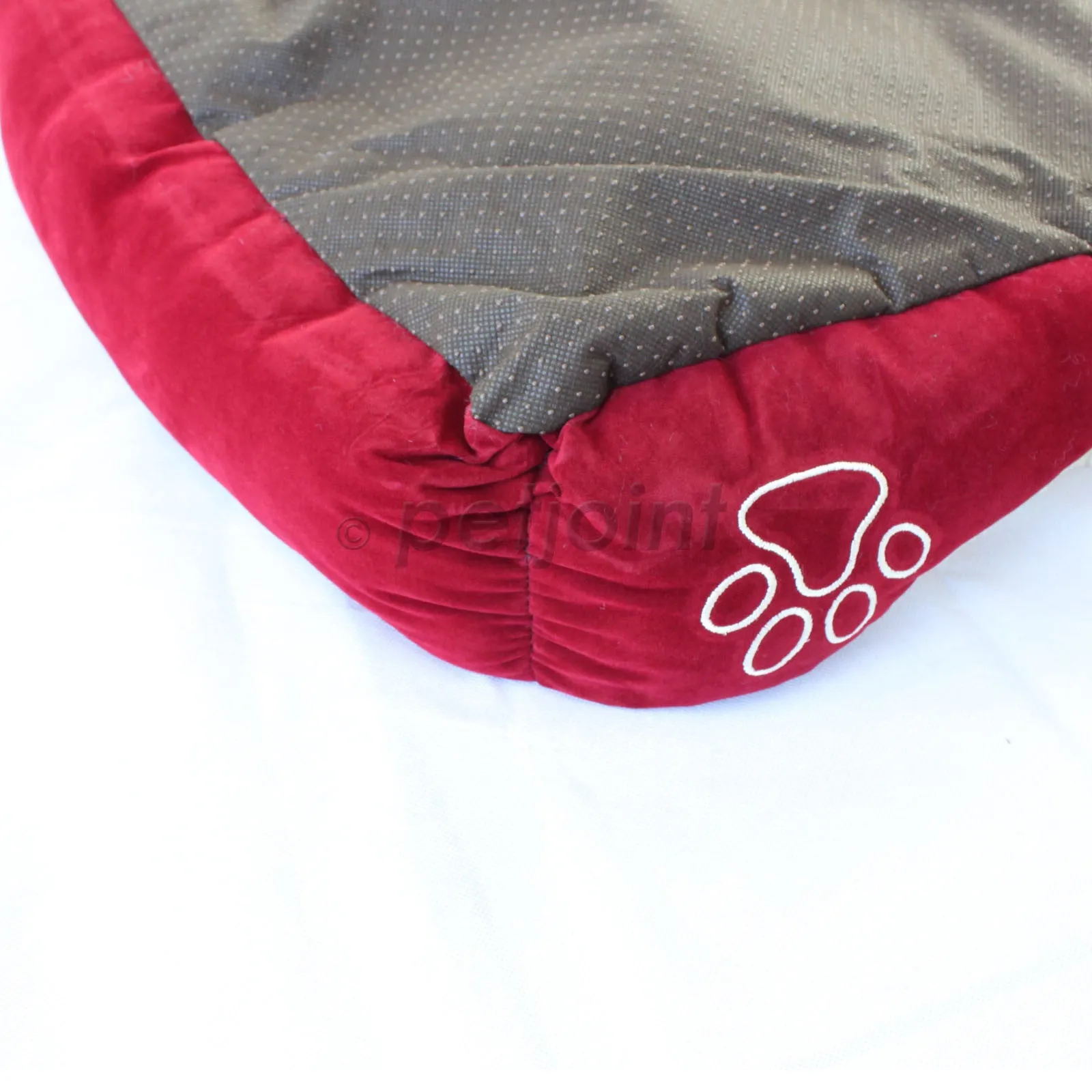 Pet Dog Cat Bed Home - Soft Cushion Mat - Faux Suede Fleece - Dark Red