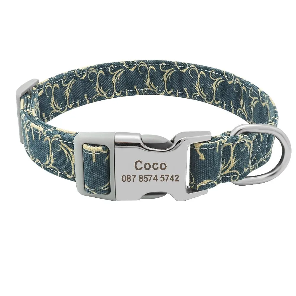 Pet Dog Customized Printed Nylon Collar Nylon Engraved Collar