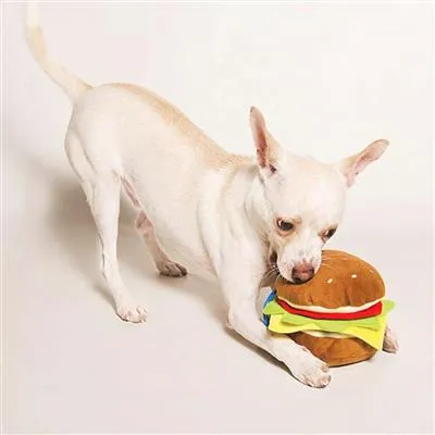 Power Plush Dog Toy - Hamburger
