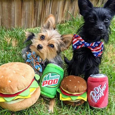 Power Plush Dog Toy - Hamburger