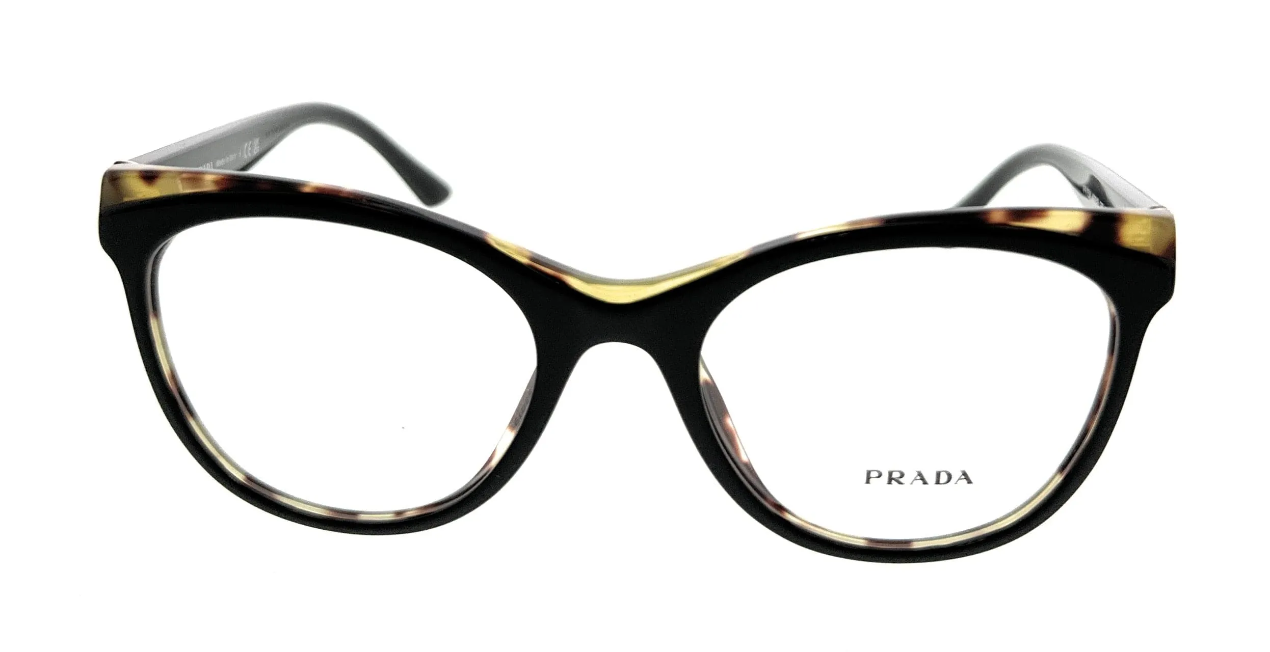 Prada 0PR 05WV 07H1O151 Cat Eye Full Rim Black/Havana Eyeglasses
