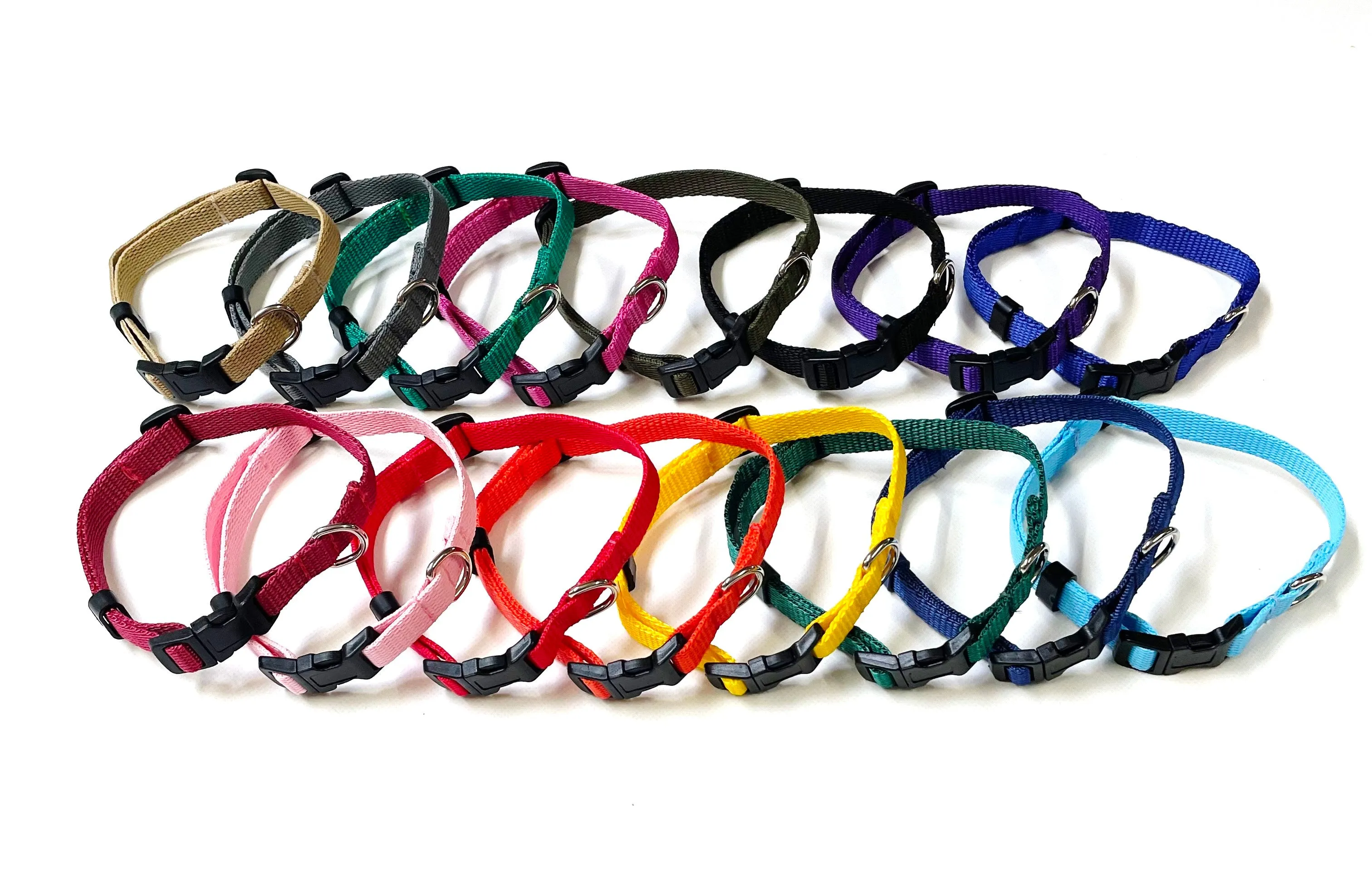 Puppy Dog Collars 13mm Webbing Strong Durable Adjustable In 19 Colours Sizes X Small And Small