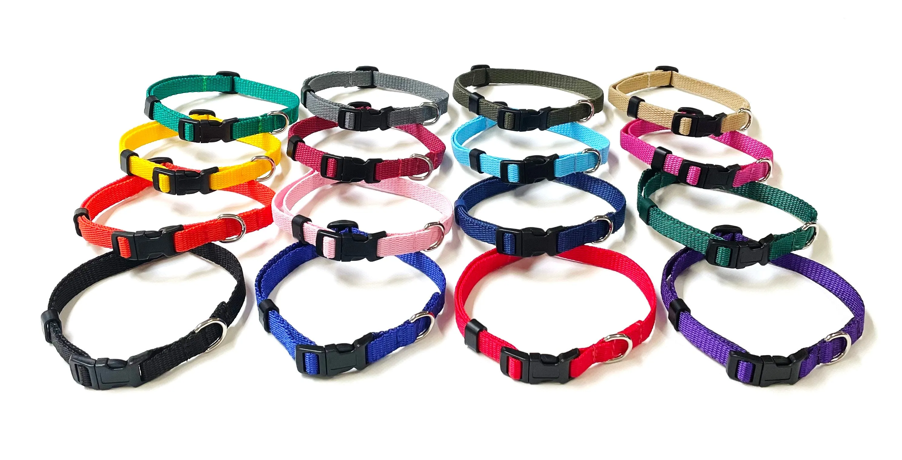 Puppy Dog Collars 13mm Webbing Strong Durable Adjustable In 19 Colours Sizes X Small And Small