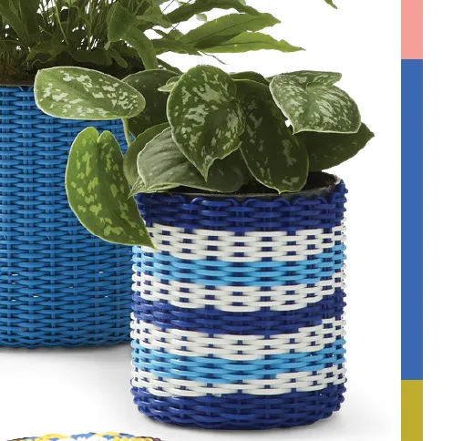 round 'catch all' / planters ~ multicolor stripes