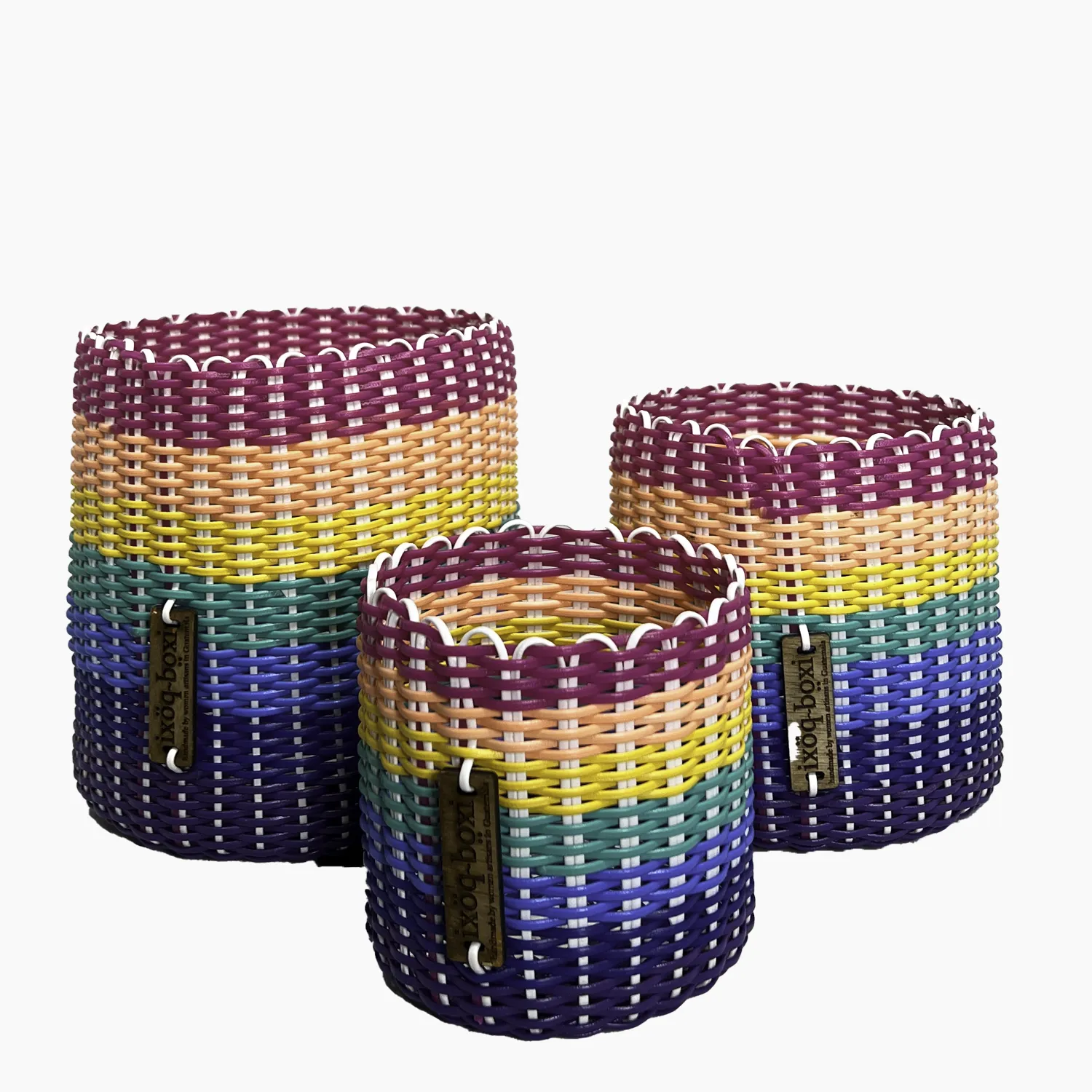 round 'catch all' / planters ~ multicolor stripes