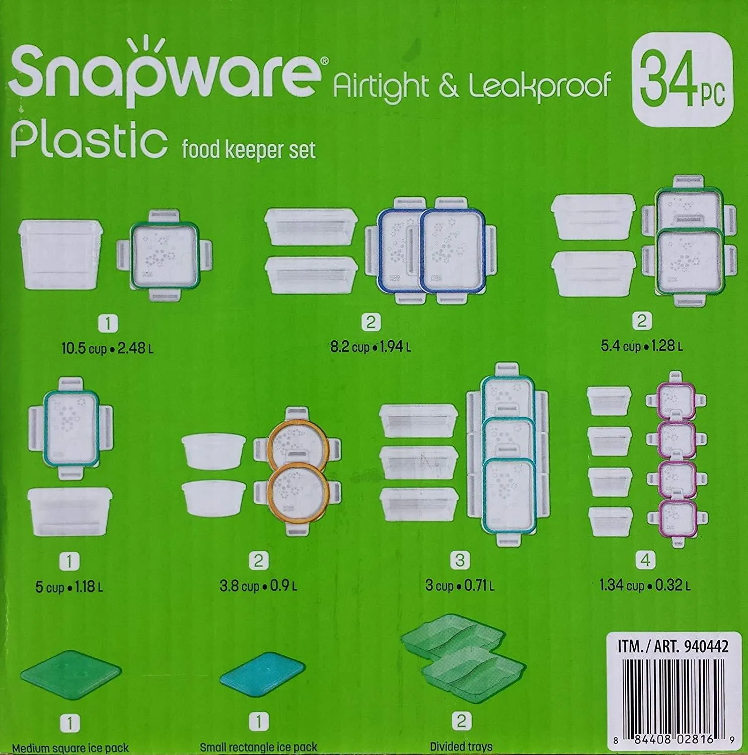 Snapware 34 Food Storage Containers Set Airtight Leakproof Plastic
