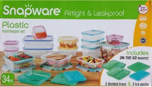 Snapware 34 Food Storage Containers Set Airtight Leakproof Plastic