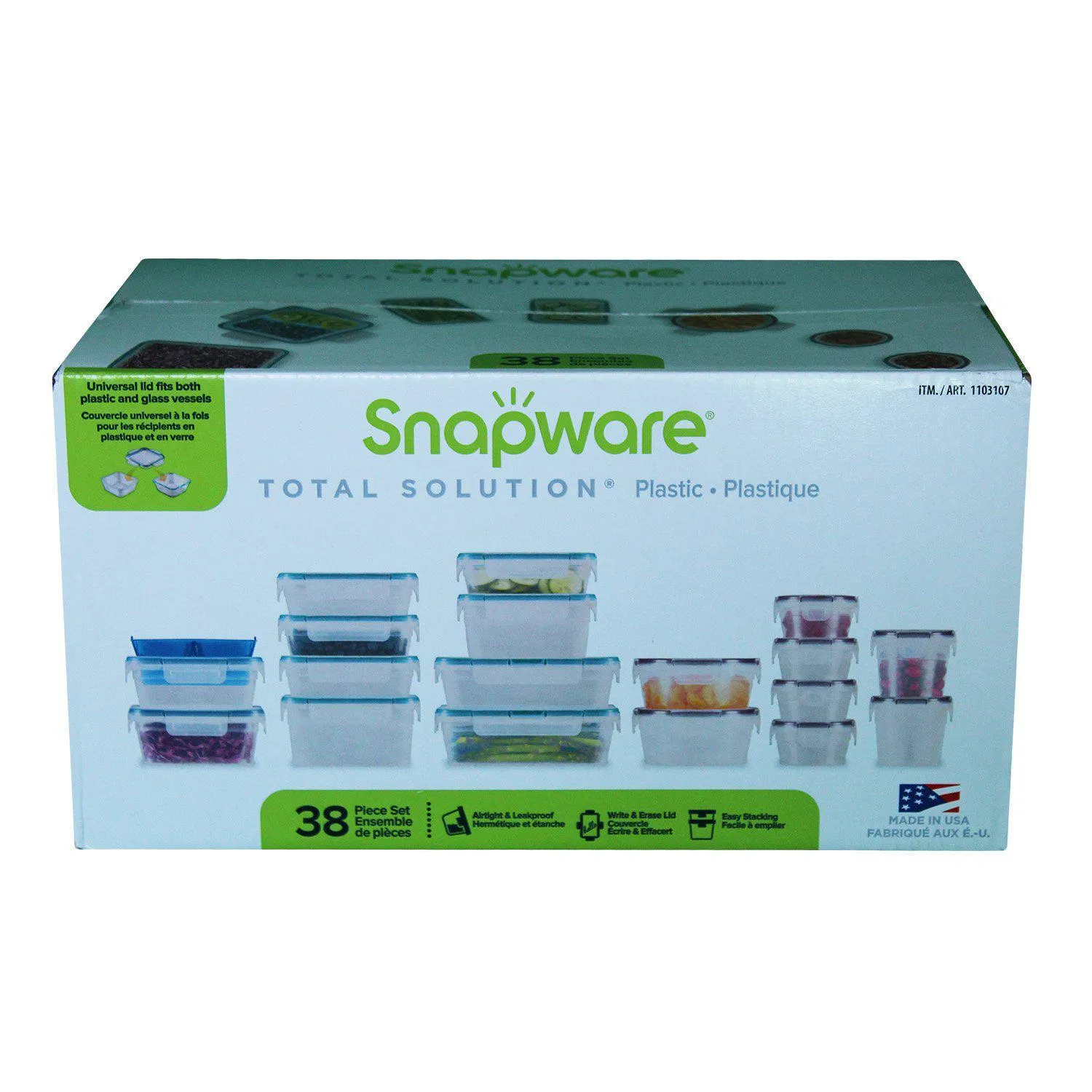 Snapware Plastic Food Storage Set 38 Pieces