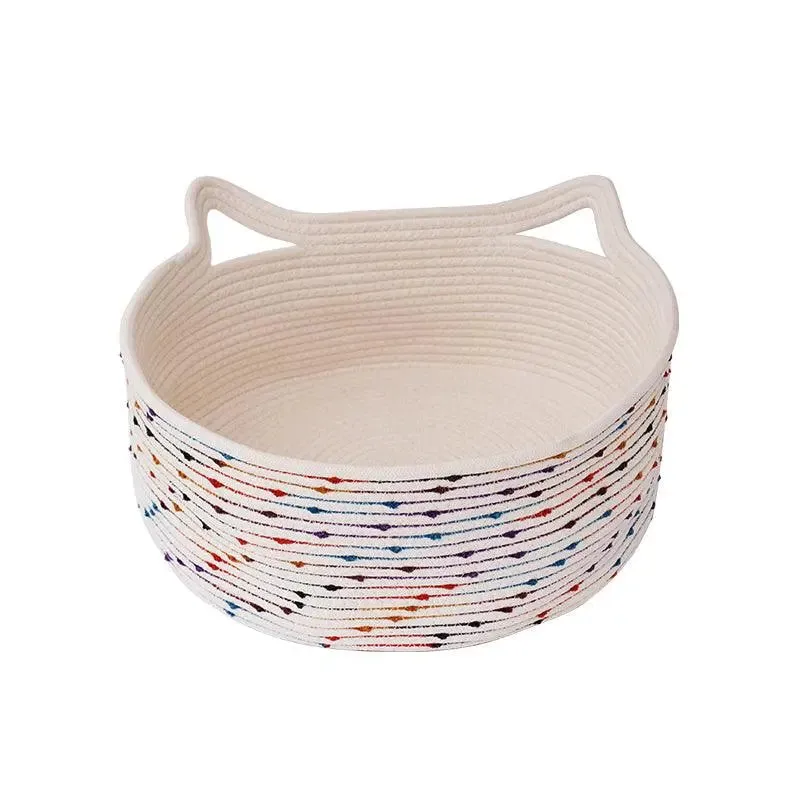 Strong Handwoven Rattan Cat Bed - Durable and Elegant Pet Basket